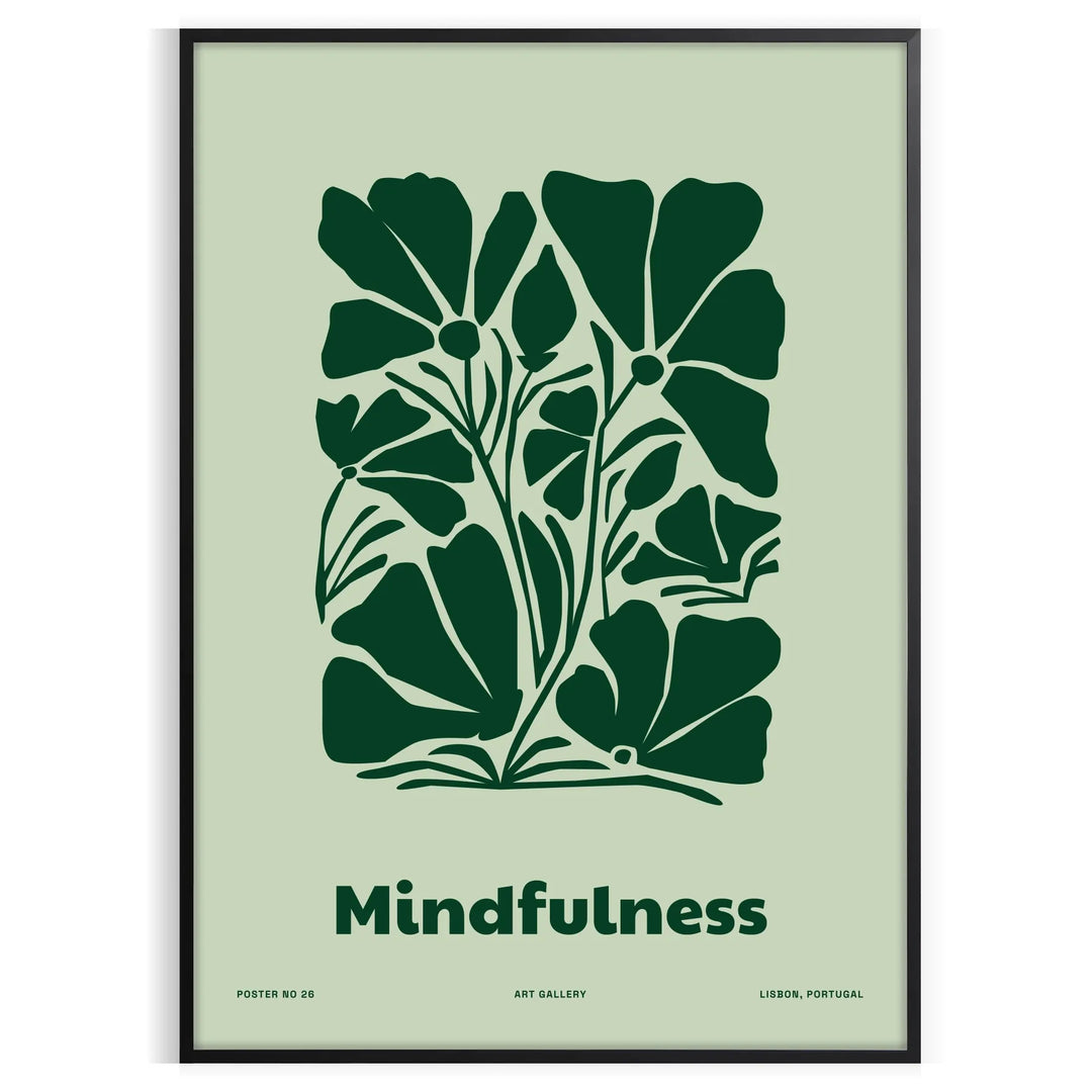 A serene yoga silhouette in green and gray tones against a textured background