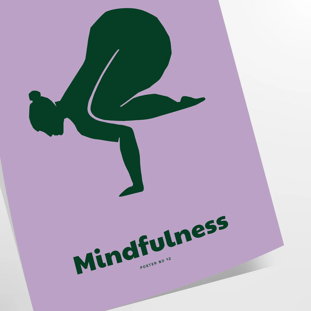 abstract representation of a person practicing yoga in calming green and blue tones