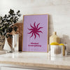 A serene yoga scene with calming blue and purple tones - styled on a counter with eucalyptus and a bowl of lemons