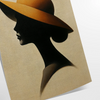 Silhouette di una donna in verde e nero, design minimalista - come stampa arrotolata, senza cornice