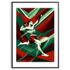 Dynamic MMA fighters in action, featuring black and green tones - in a black frame