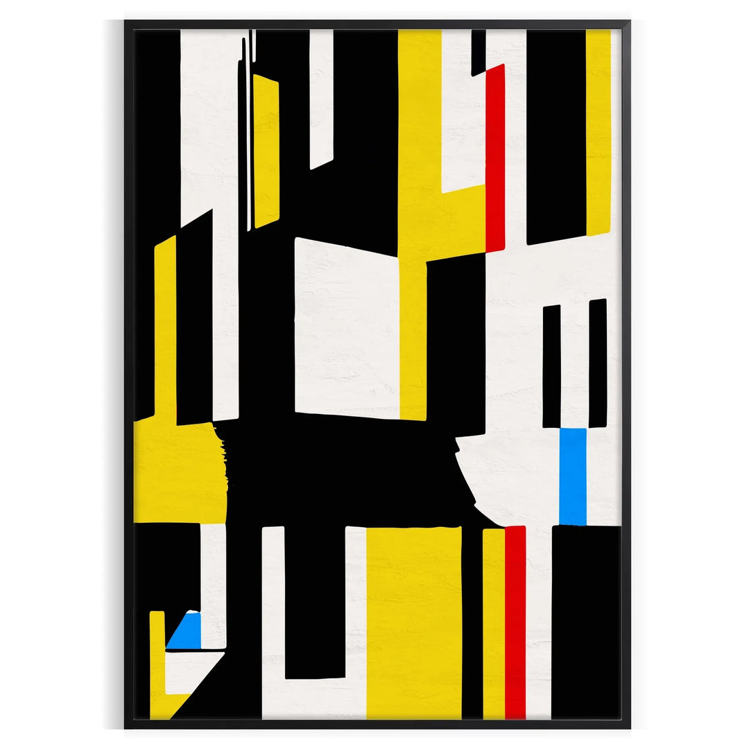 Abstract composition with orange and black shapes in a modern style
