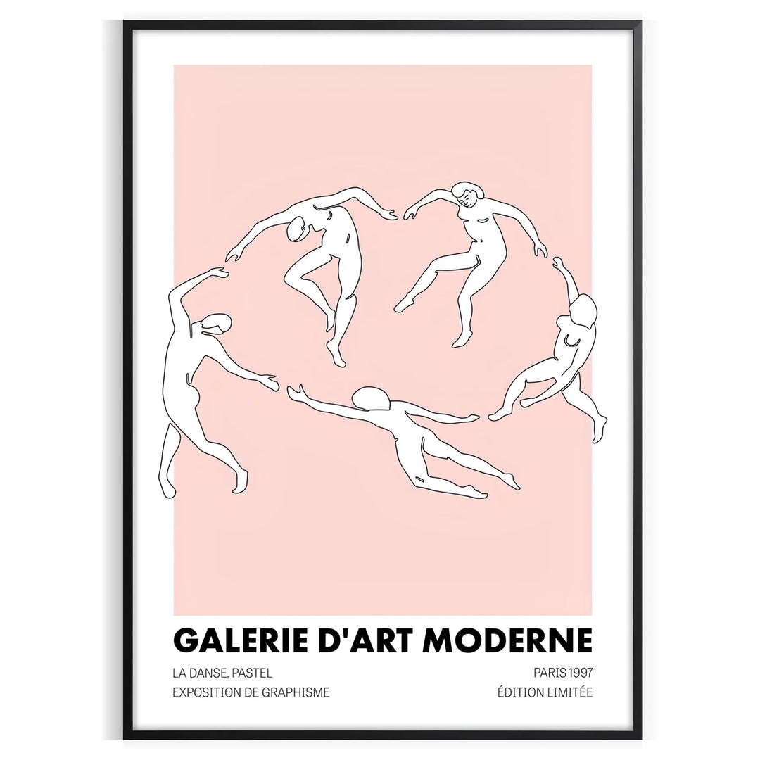 Abstract composition with black and orange shapes in a modern style - in a black frame