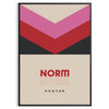 Abstract modern art with black and brown tones, featuring geometric shapes - in a black frame