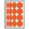 Abstract composition with orange and earthy brown tones in a modern style - in a black frame