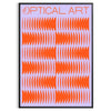 Abstract composition with orange and blue shapes in a modern style - in a black frame