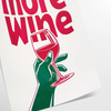 Un'illustrazione giocosa di bicchieri di vino e una bottiglia con una palette di grigi e blu