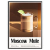 Moscow Mule cocktail in a copper mug with green garnishes on a black background - in a black frame
