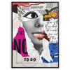 Abstract design with orange and blue tones conveying motivation and creativity - in a black frame