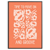 Abstract design with warm orange and brown tones promoting motivation - in a black frame