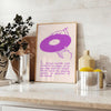Abstract space scene in green and purple with motivational text - styled on a counter with eucalyptus and a bowl of lemons