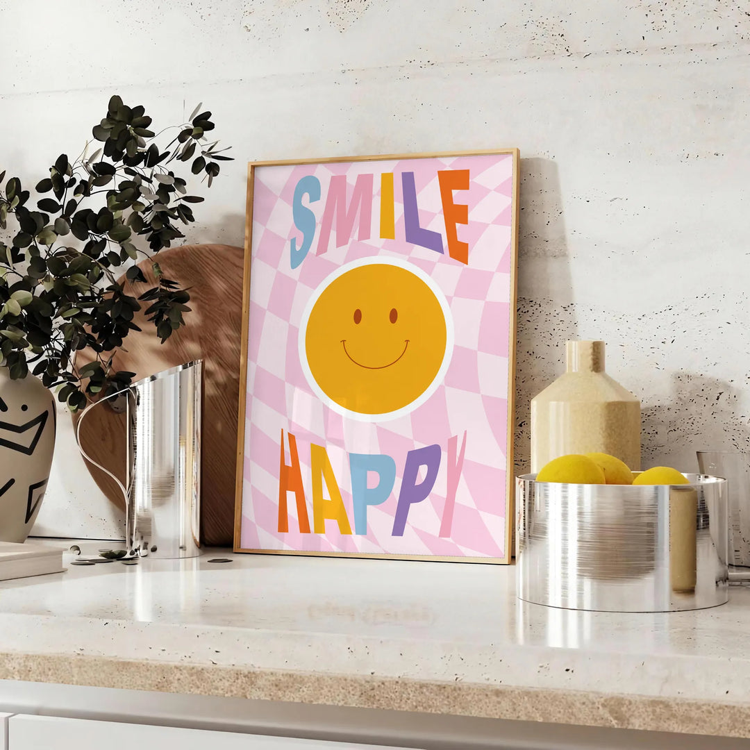 Abstract space scene with gray and brown tones, featuring motivational text - styled on a counter with eucalyptus and a bowl of lemons
