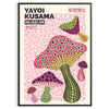 Colorful mushrooms in Yayoi Kusama's signature polka dot style - in a black frame