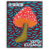 Colorful mushroom pattern with polka dots by Yayoi Kusama - in a black frame
