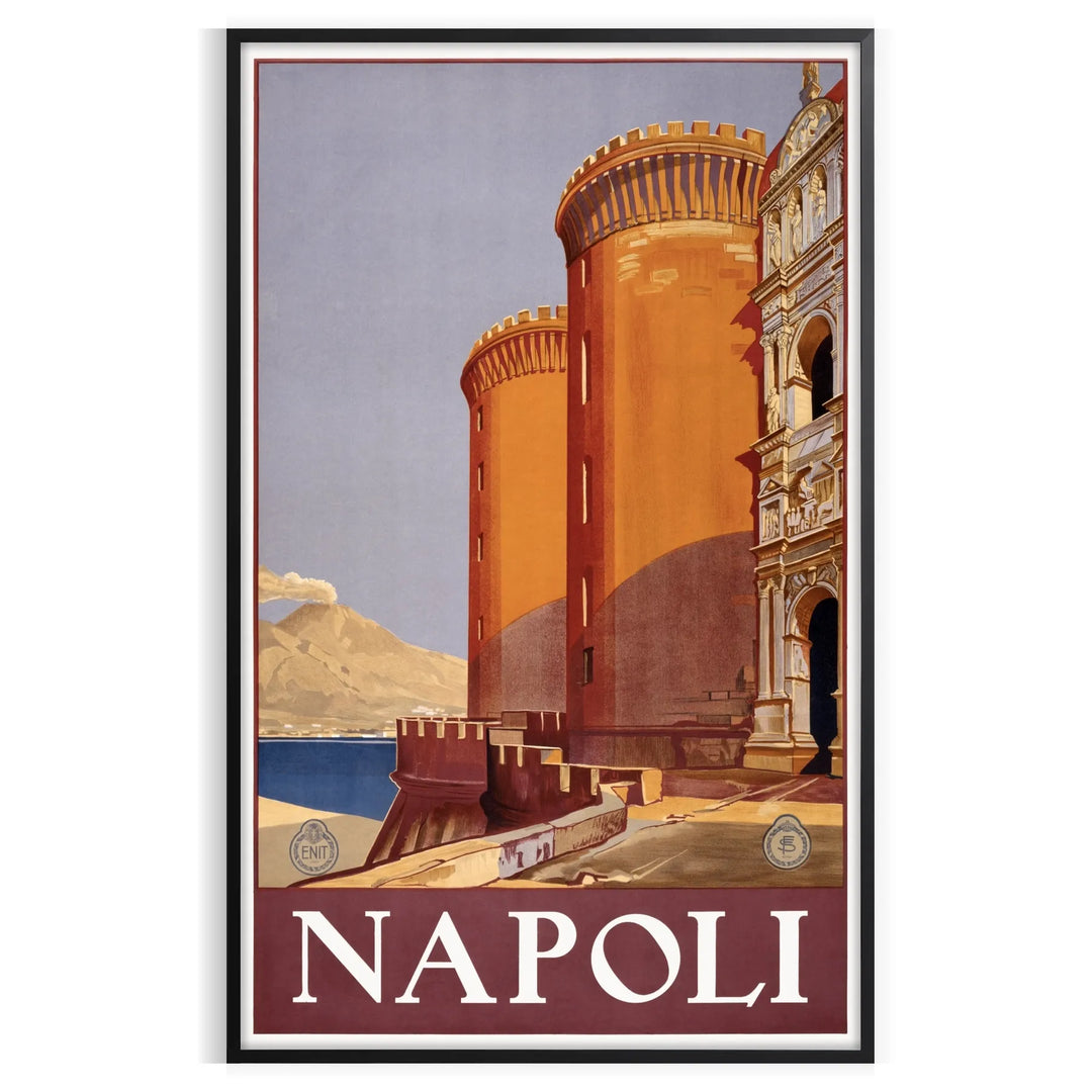 Illustration of Napoli with green and black tones, showcasing the city's charm