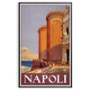 Illustration of Napoli with green and black tones, showcasing the city's charm - in a black frame