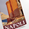 Illustration of Napoli with green and black tones, showcasing the city's charm - as a rolled, unframed print