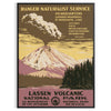 A serene landscape of a national park in gray and black tones - in a black frame