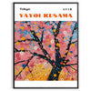 Abstract nature scene with polka dots in green and white by Yayoi Kusama - in a black frame