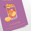 Illustration of a Negroni cocktail with orange and yellow hues