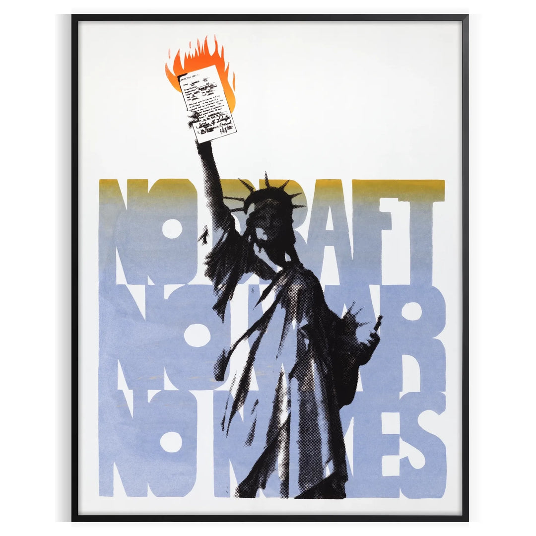 A travel poster featuring New York's skyline in black and orange hues