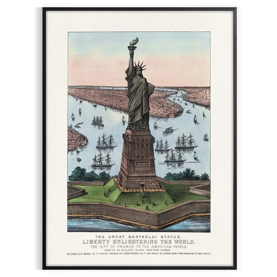 A travel poster featuring New York City with green and blue hues