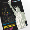 Reiseplakat im Art-Déco-Stil mit New York in Schwarz- und Grüntönen - als gerollter Druck, ohne Rahmen