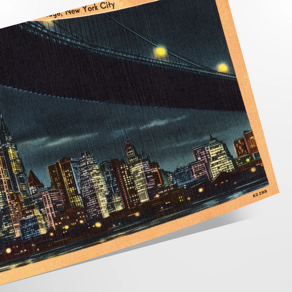 A vintage-style travel poster featuring New York City skyline in black and green hues
