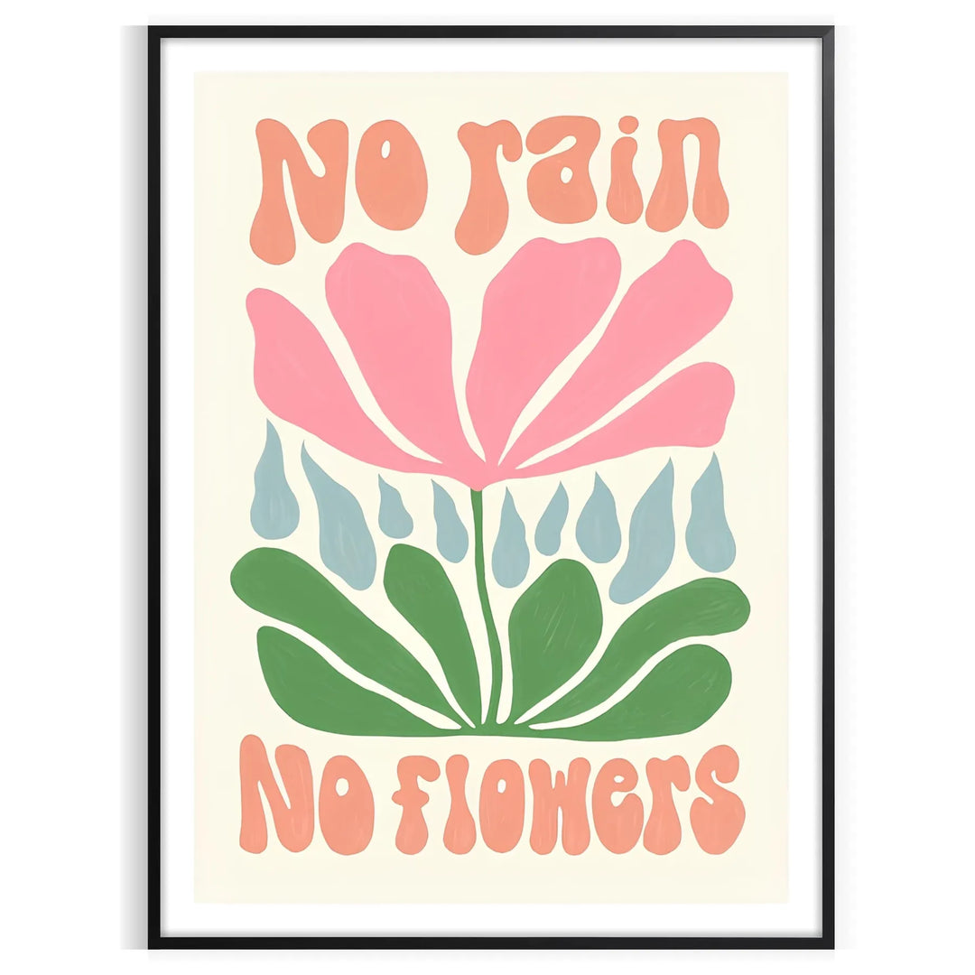 Colorful flowers in a groovy style with brown and green tones