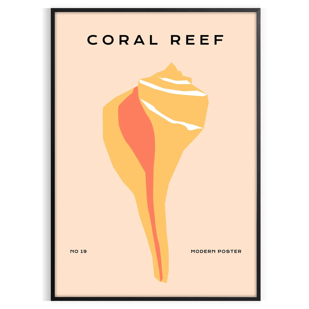 Illustration of ocean animals in black and orange hues
