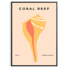 Illustration of ocean animals in black and orange hues - in a black frame