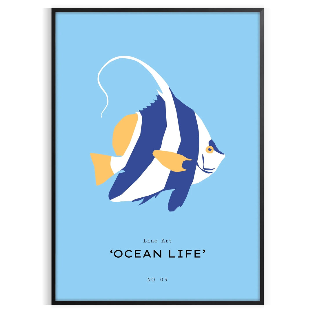 Colorful ocean animals in a whimsical underwater scene