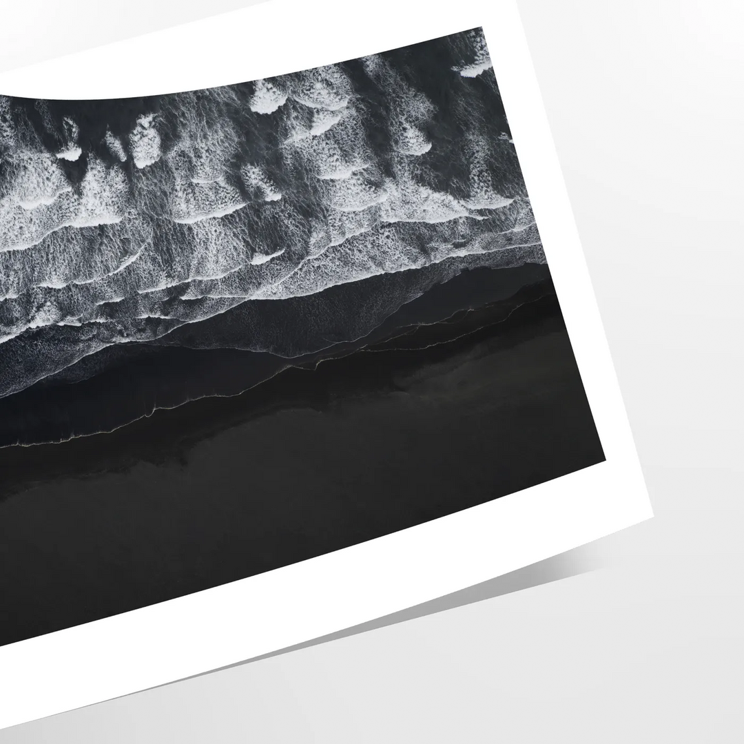 A tranquil ocean scene with soft green and blue hues - as a rolled, unframed print
