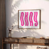 Motivational poster with the phrase 'Okay' in pink and white colors - styled on a counter with eucalyptus and a bowl of lemons