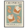 Vintage illustration of an Old Fashioned cocktail in rich brown and green tones - in a black frame