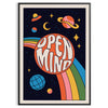 Abstract design featuring swirling orange and black shapes with a retro vibe - in a black frame