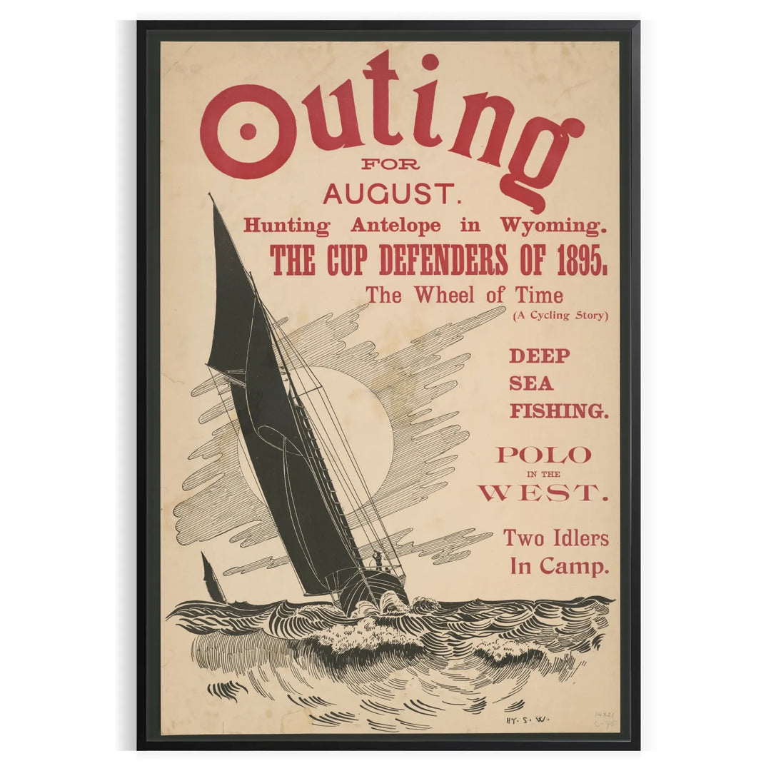 A tranquil boat gliding through calm waters, surrounded by gray and green hues