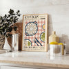 Illustration of oysters with green and orange hues, French kitchen theme - styled on a counter with eucalyptus and a bowl of lemons