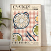 Illustration of oysters with green and orange hues, French kitchen theme - in a bright minimalist room with a plant and an armchair