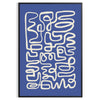 Abstract gray and white paper-cut design with minimalist shapes - in a black frame