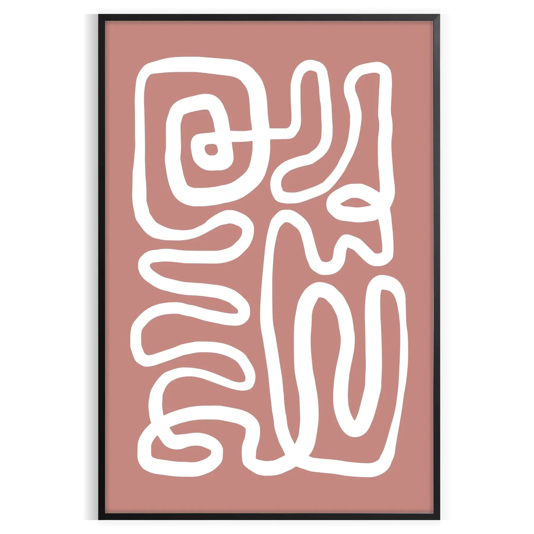 Minimalist paper-cut artwork in white and brown, layered abstract design