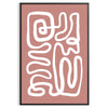 Minimalist paper-cut artwork in white and brown, layered abstract design - in a black frame