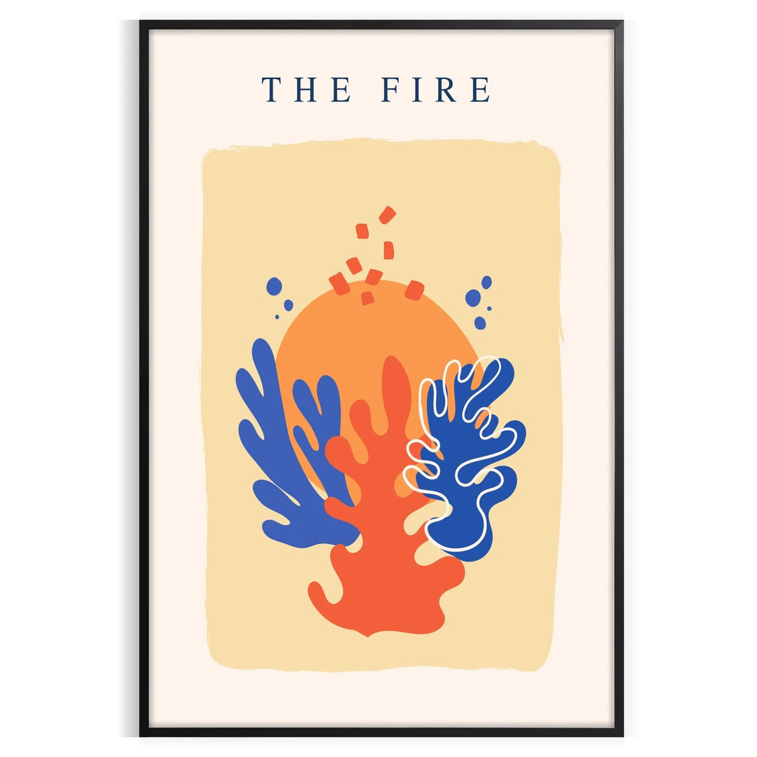 Abstract design featuring layered orange and blue paper-cut shapes