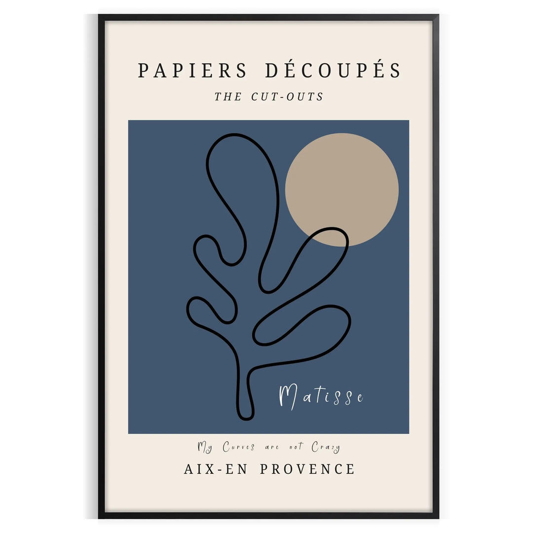 Gray and white paper-cut abstract poster in minimalist collage style