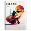 Poster med paralympisk skytt i stiliserad Parisgrafik, minimalistisk design - i en svart ram