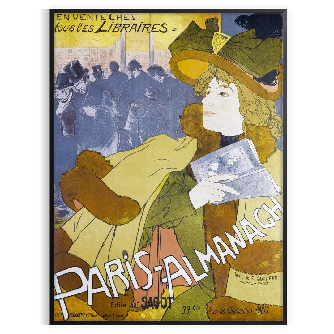 Vintage illustration of Paris with black and blue tones