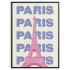 Stylized illustration of Paris with green and white tones - in a black frame