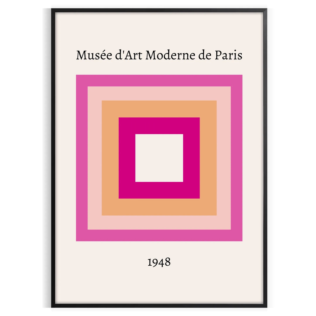 Graphic representation of the Paris Museum in black and orange tones