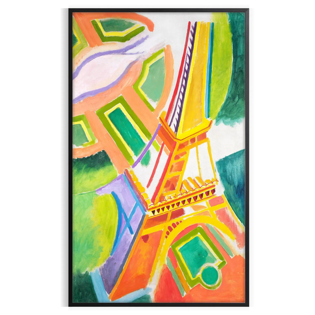 Graphic illustration of Paris with orange and blue tones