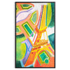 Graphic illustration of Paris with orange and blue tones - in a black frame